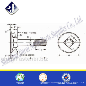 nuts and bolts making machines Plow bolt Flat countersunk square neck bolt UNC